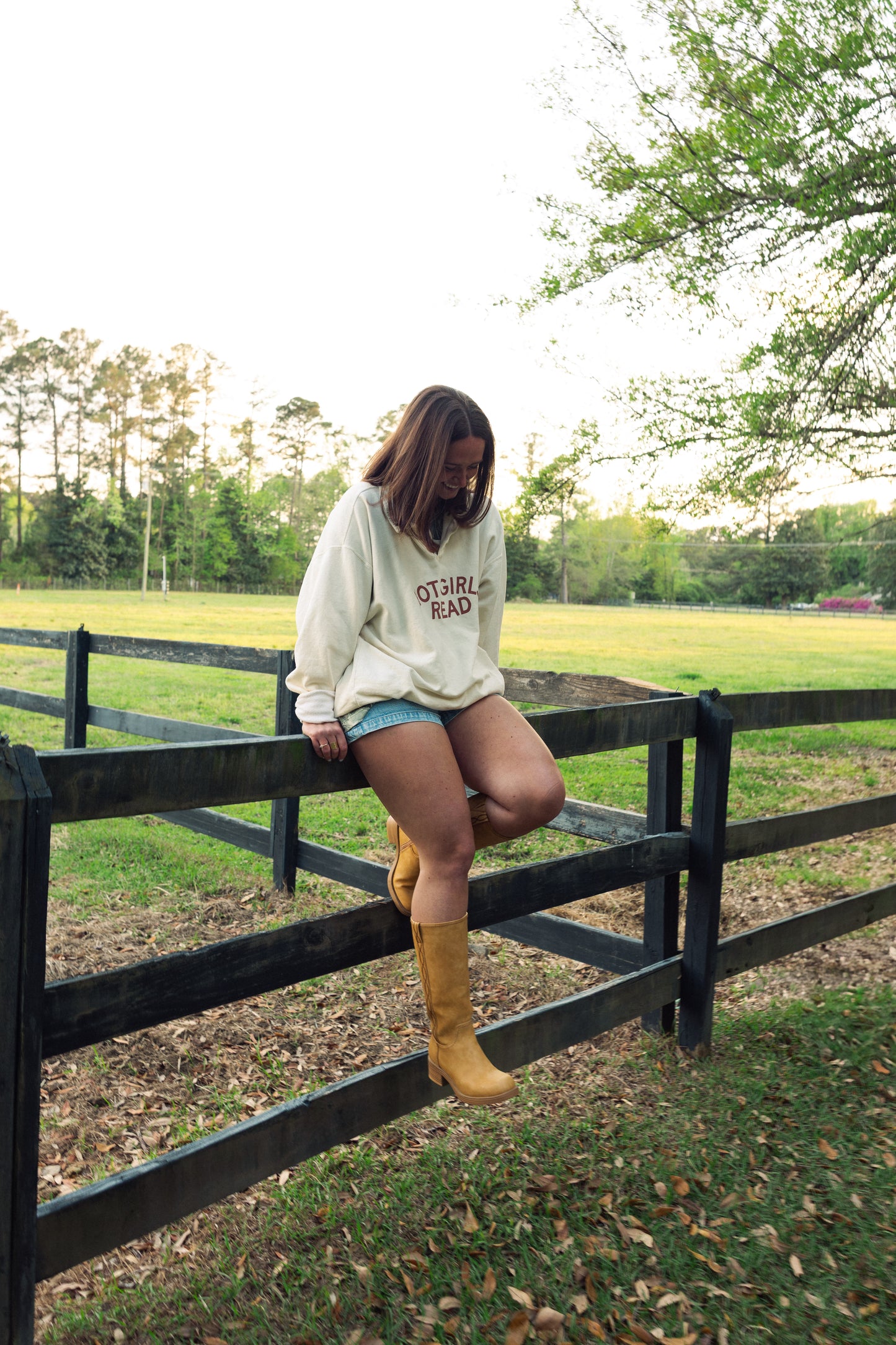 Hot Girls Read Collared Sweatshirt