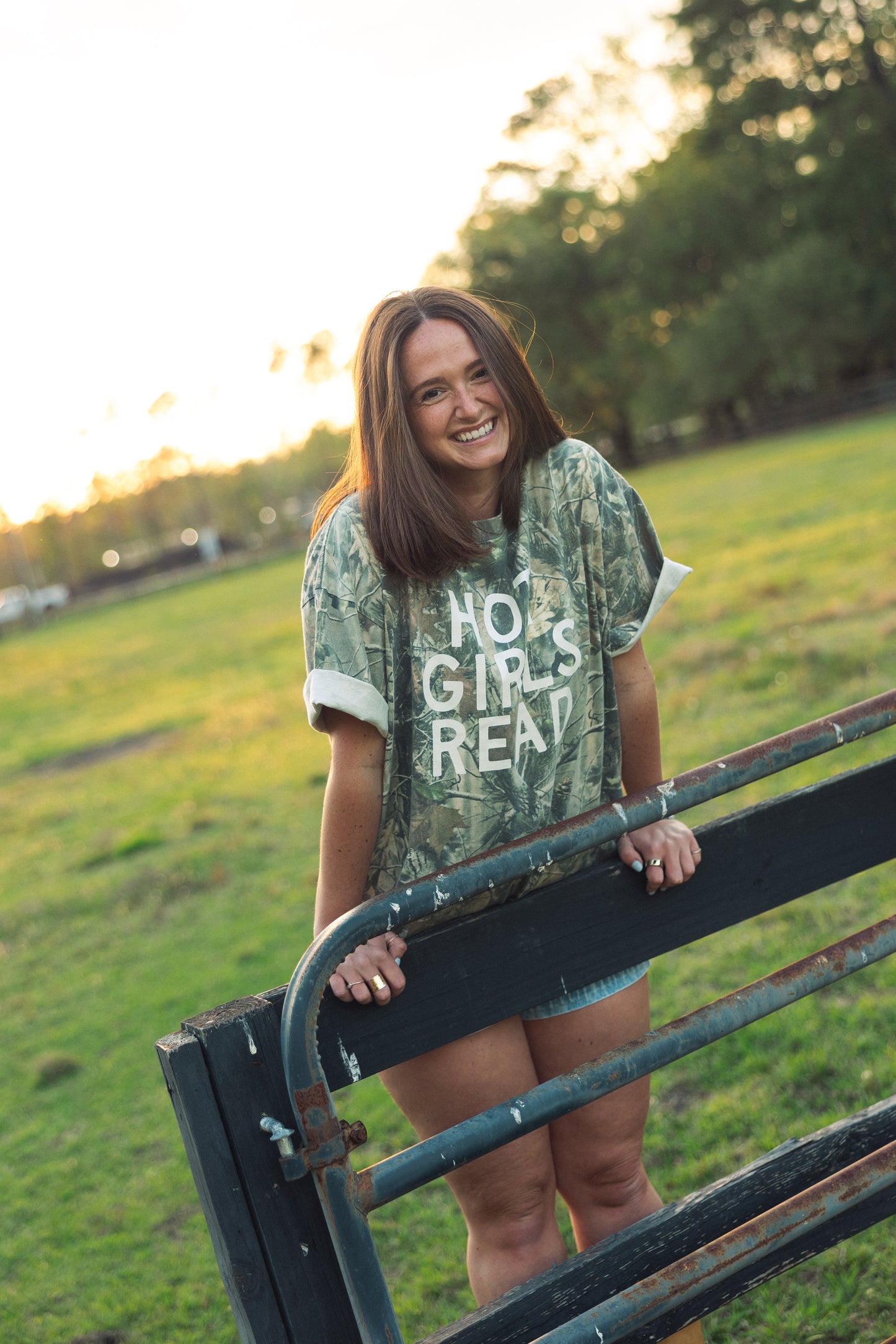 Camo Hot Girls Read Short Sleeve Tee