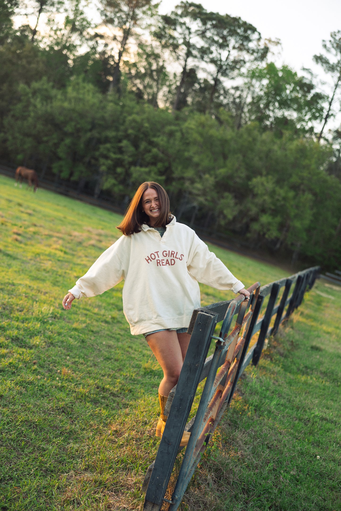 Hot Girls Read Collared Sweatshirt