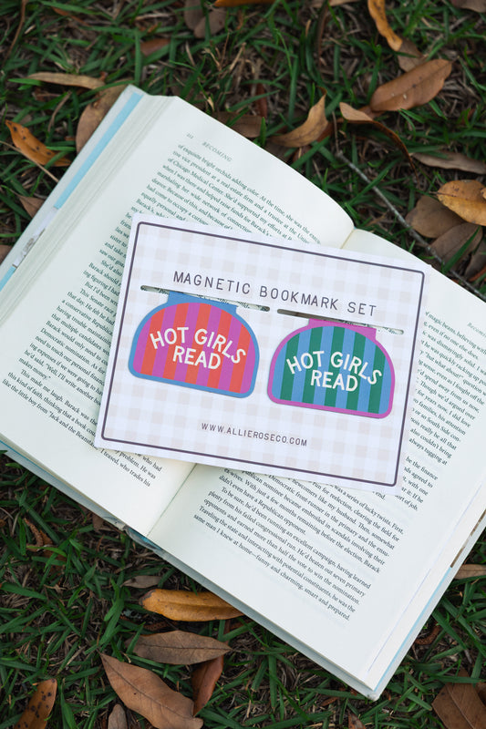 Hot Girls Read Striped Magnetic Bookmark Set