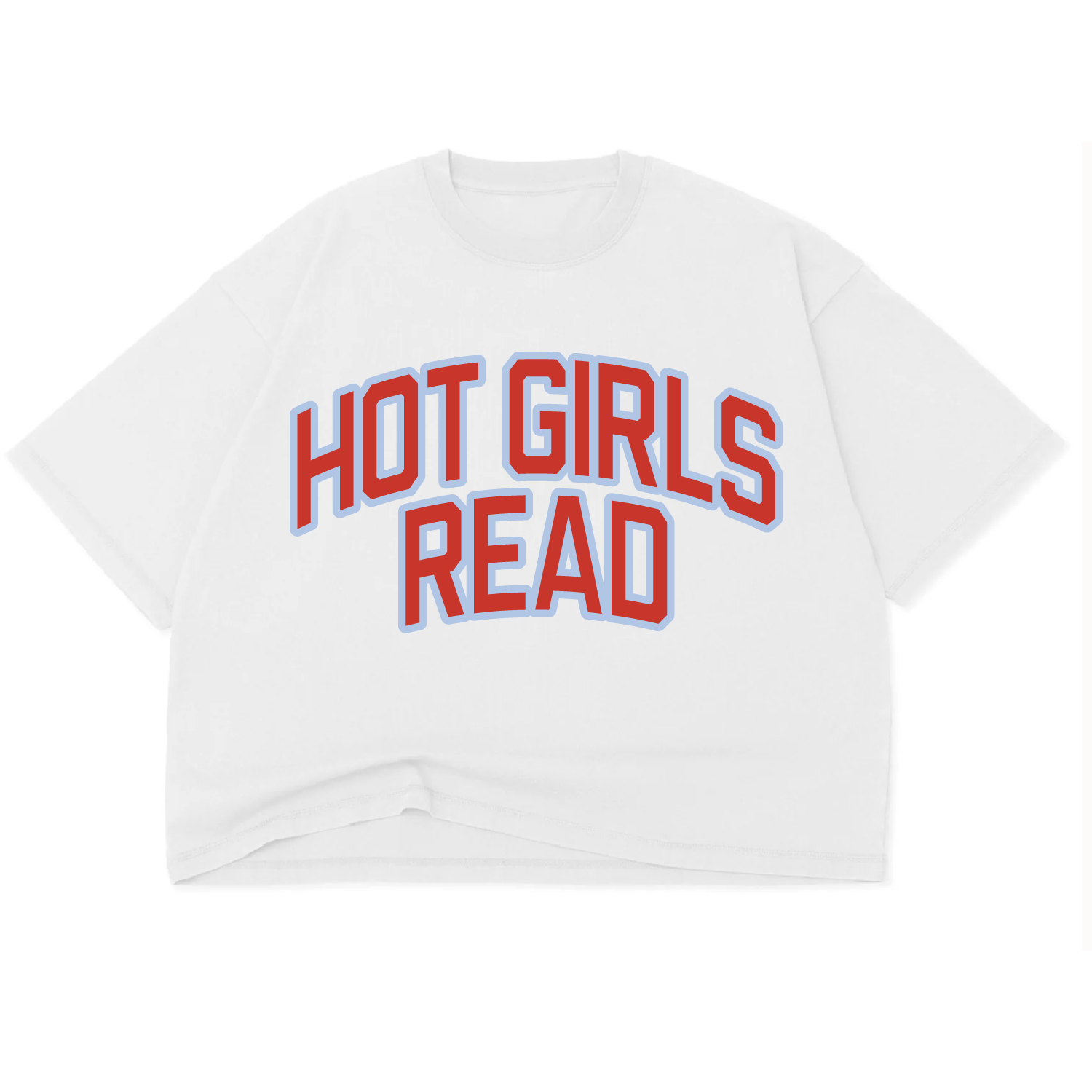 Varsity Letter Hot Girls Read Cropped Short Sleeve Tee – Allie