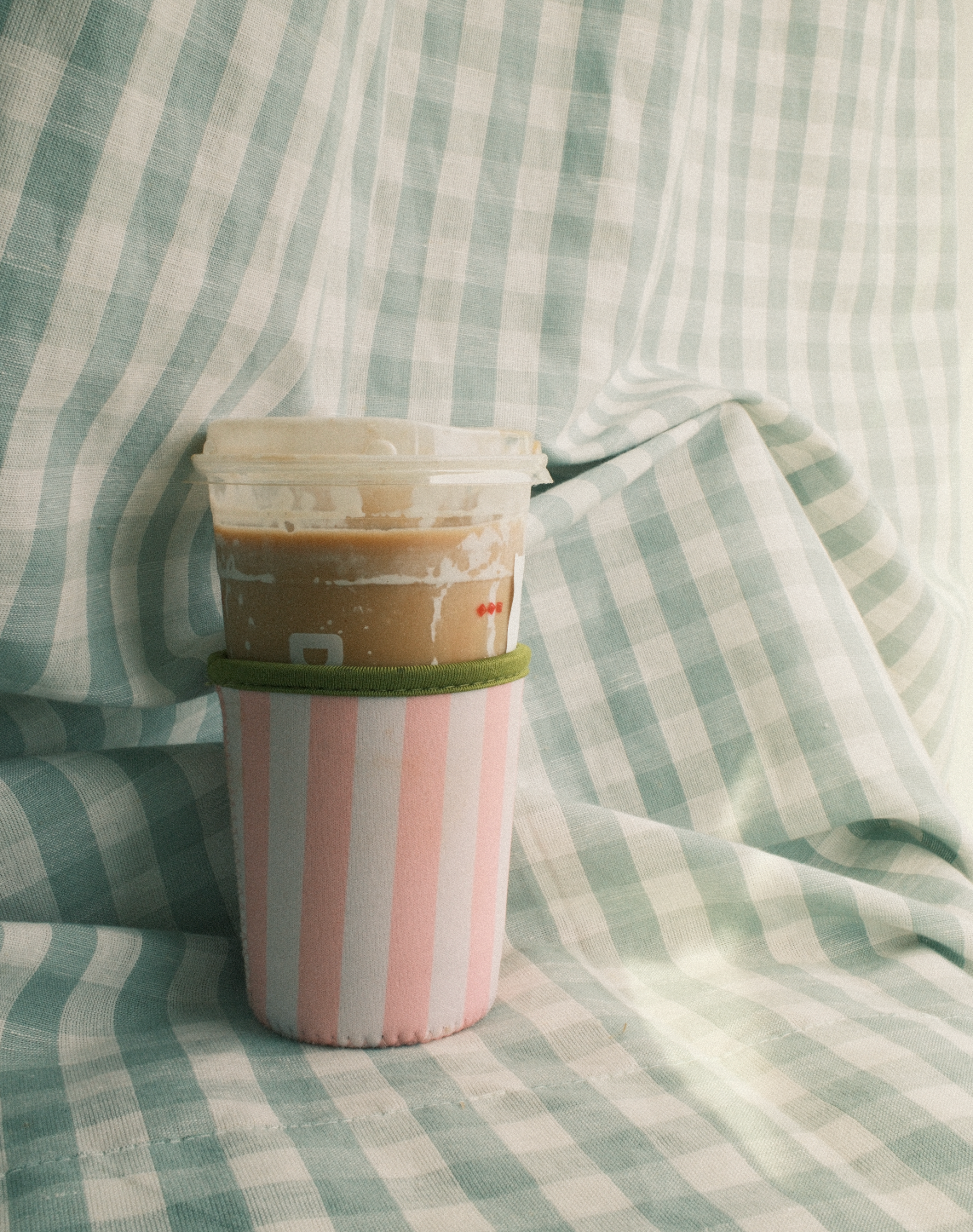 Pink White Striped Drink Sleeve