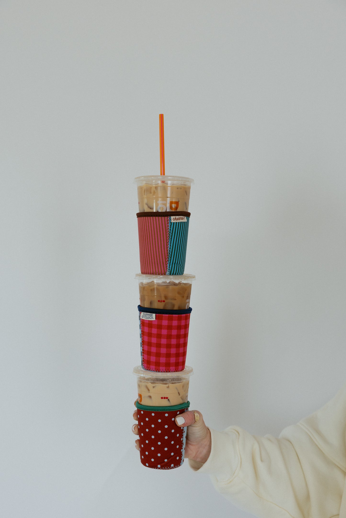 Coffee O'Clock Gingham Coffee Drink Sleeve