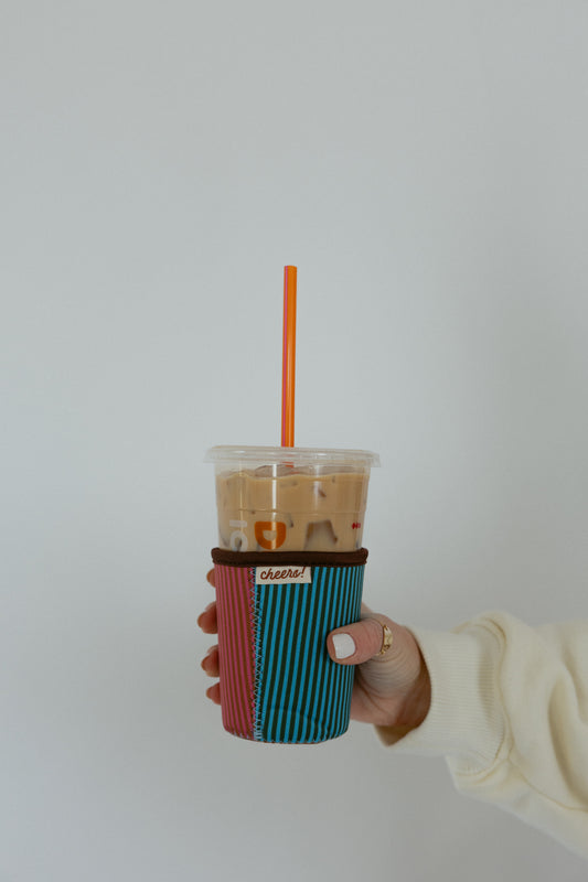 Cheers Pinstripe Coffee Drink Sleeve