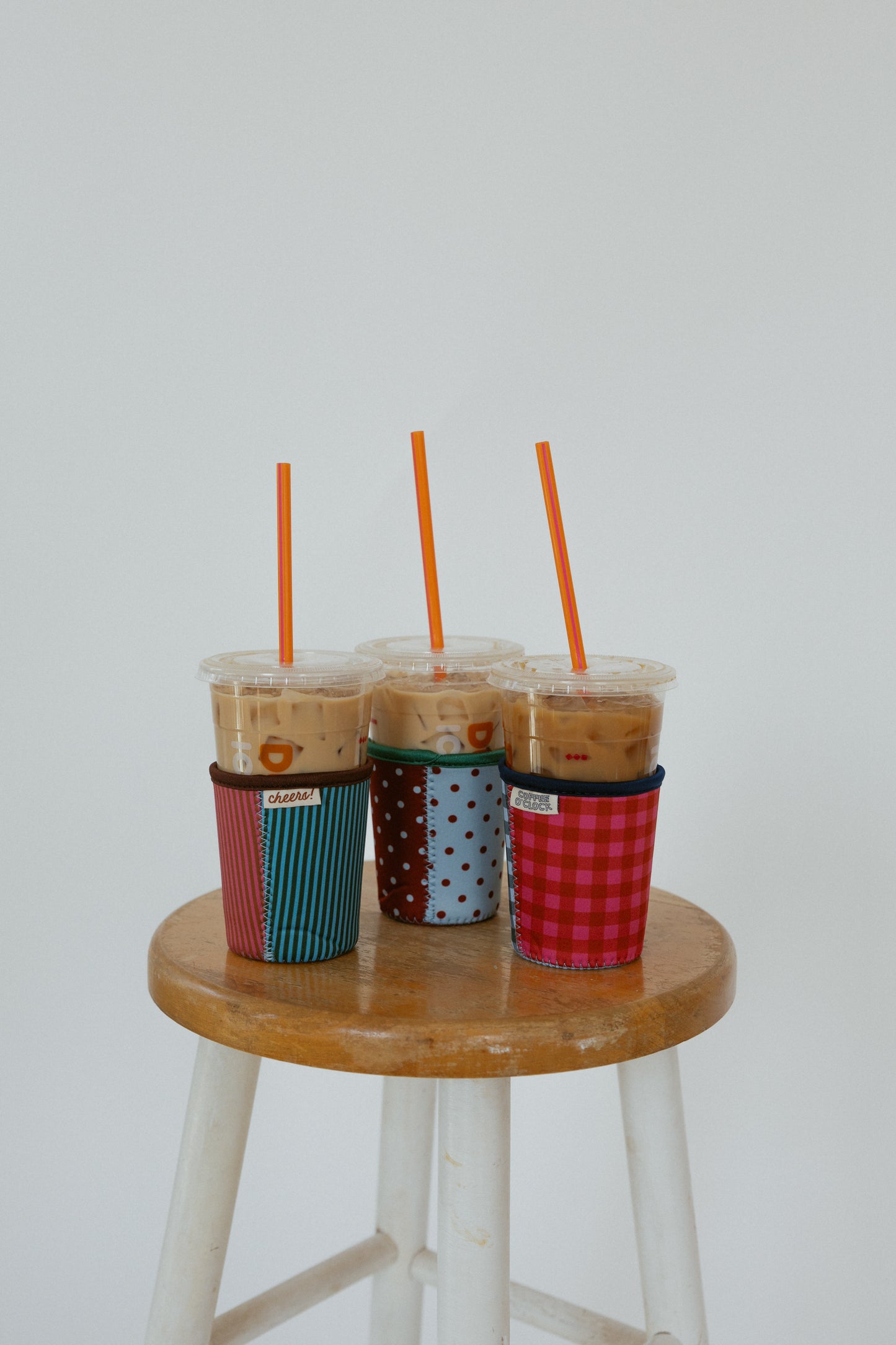 Coffee O'Clock Gingham Coffee Drink Sleeve