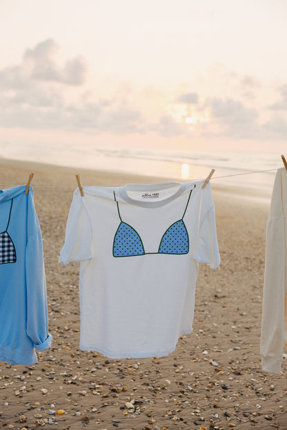 Blue Polka Dot Bikini Short Sleeve Tee