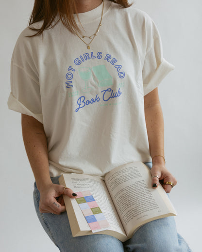 Hot Girls Read Book Club Badge Short Sleeve Tee