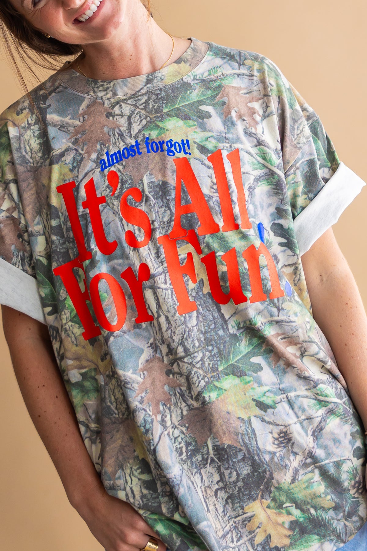 All For Fun Camo Short Sleeve Tee