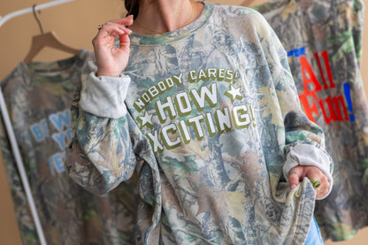 Nobody Cares Camo Waffle Knit Long Sleeve Tee