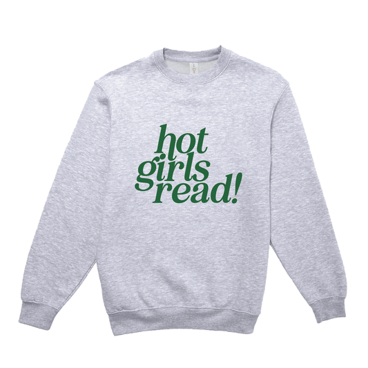 Hot Girls Read Grey Embroidered Crewneck