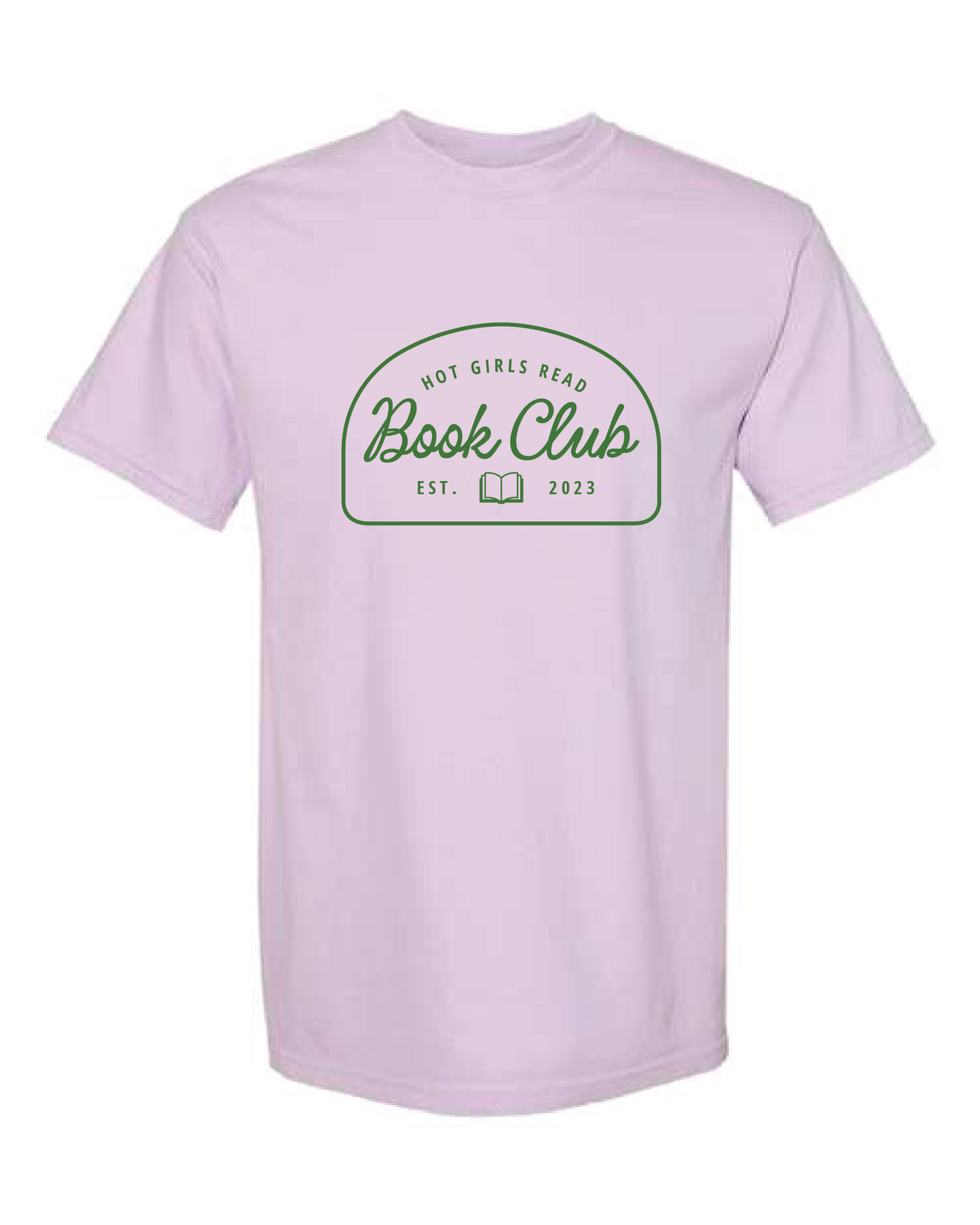 Lilac/Green Embroidered Hot Girls Read Short Sleeve Tee