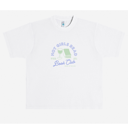 Hot Girls Read Book Club Badge Short Sleeve Tee