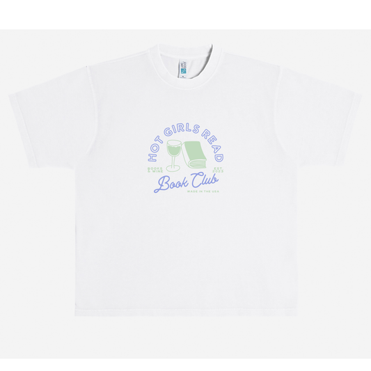 Hot Girls Read Book Club Badge Short Sleeve Tee