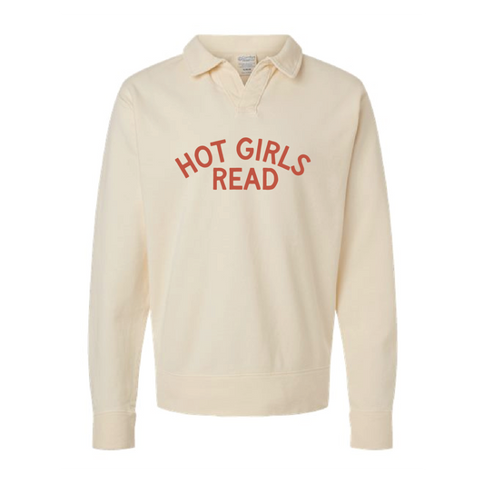 Hot Girls Read Collared Sweatshirt