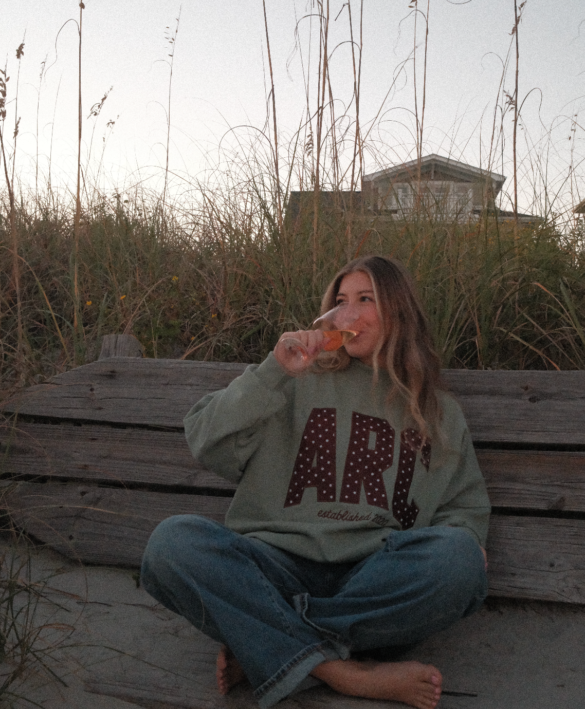 ARC Green Polka Dot Mock Neck Sweatshirt