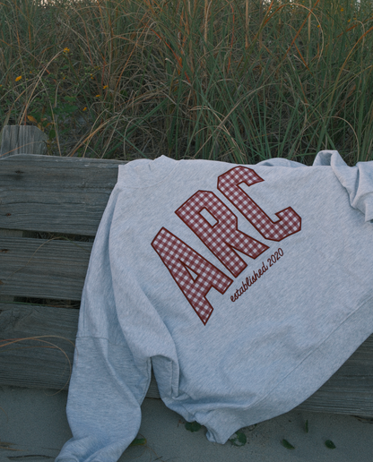 ARC Grey Gingham Mock Neck Sweatshirt