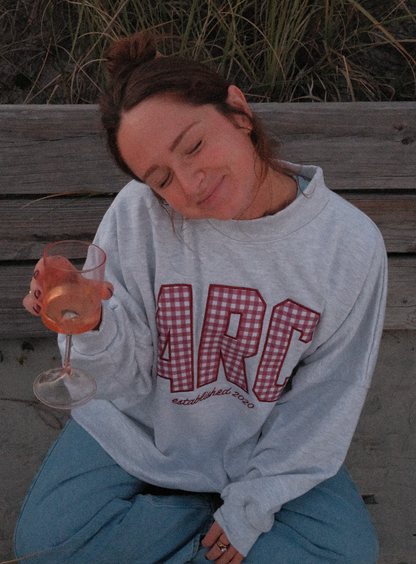 ARC Grey Gingham Mock Neck Sweatshirt