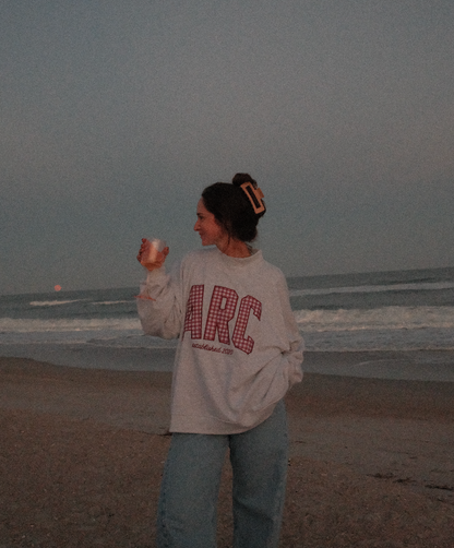 ARC Grey Gingham Mock Neck Sweatshirt