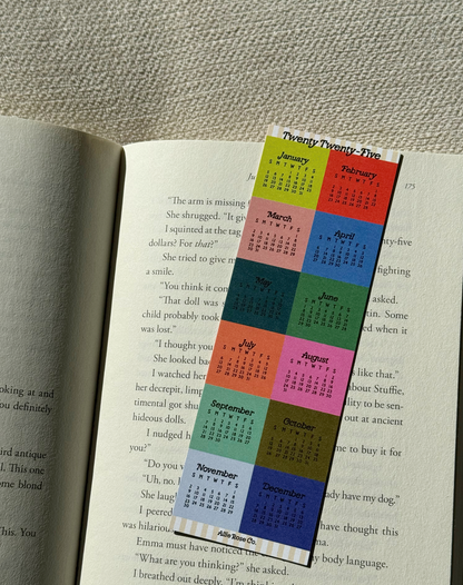 2025 Calendar Bookmark