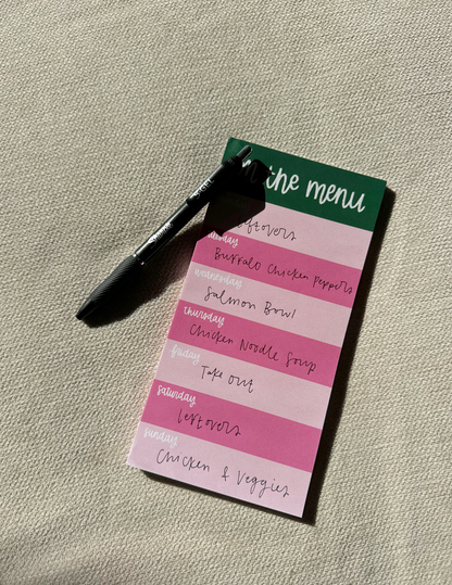 On The Menu Notepad