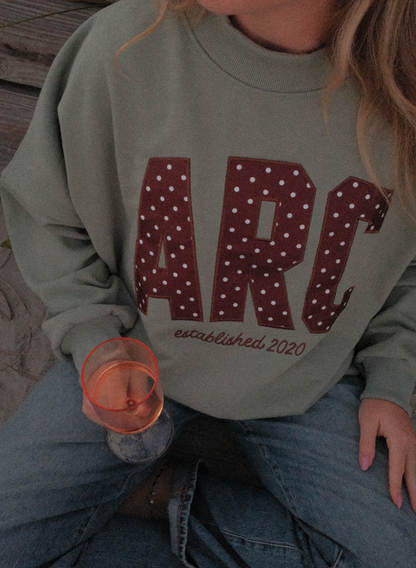ARC Green Polka Dot Mock Neck Sweatshirt