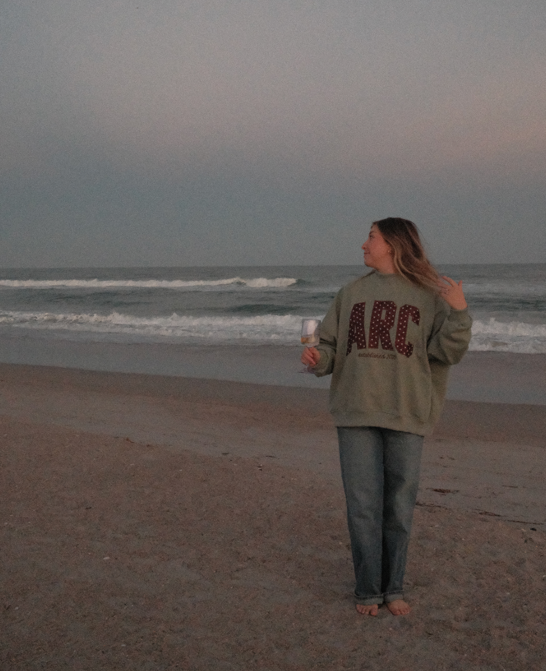 ARC Green Polka Dot Mock Neck Sweatshirt