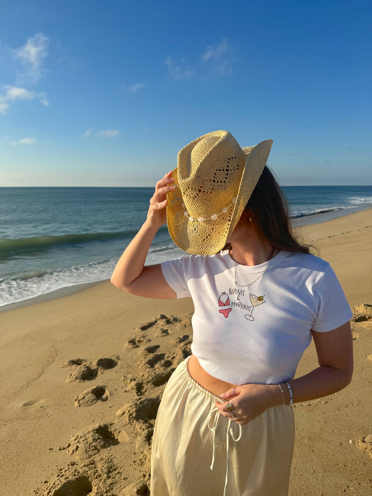 Bikinis & Martinis Ribbed Cropped Baby Tee