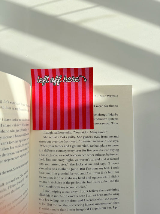 Striped Post It Note Bookmarks
