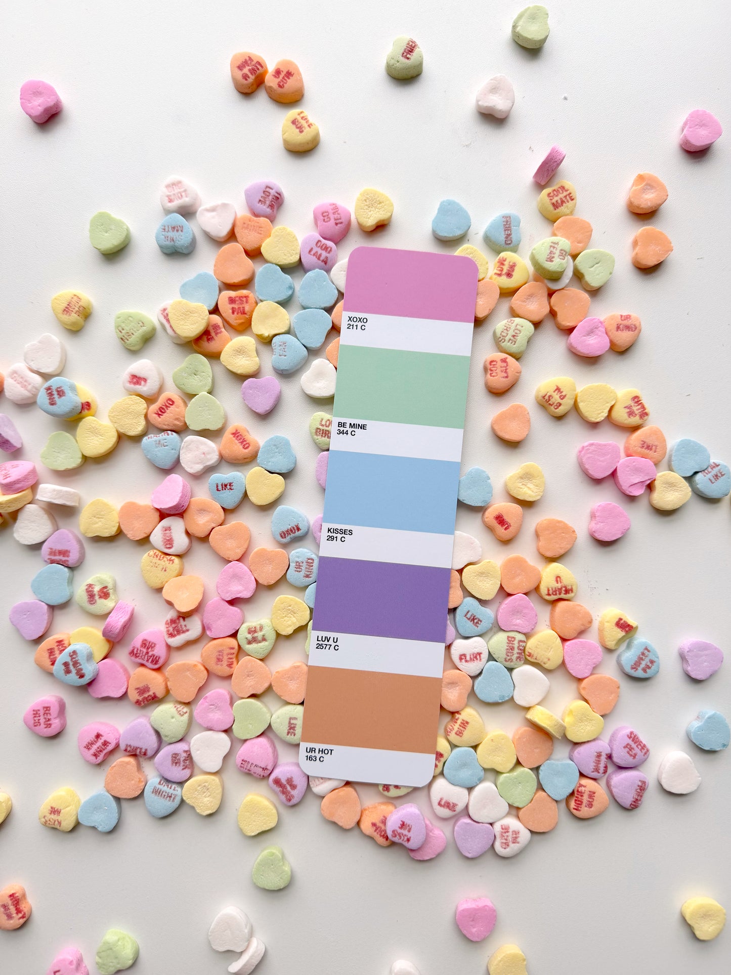 Candy Heart Color Swatch Bookmark