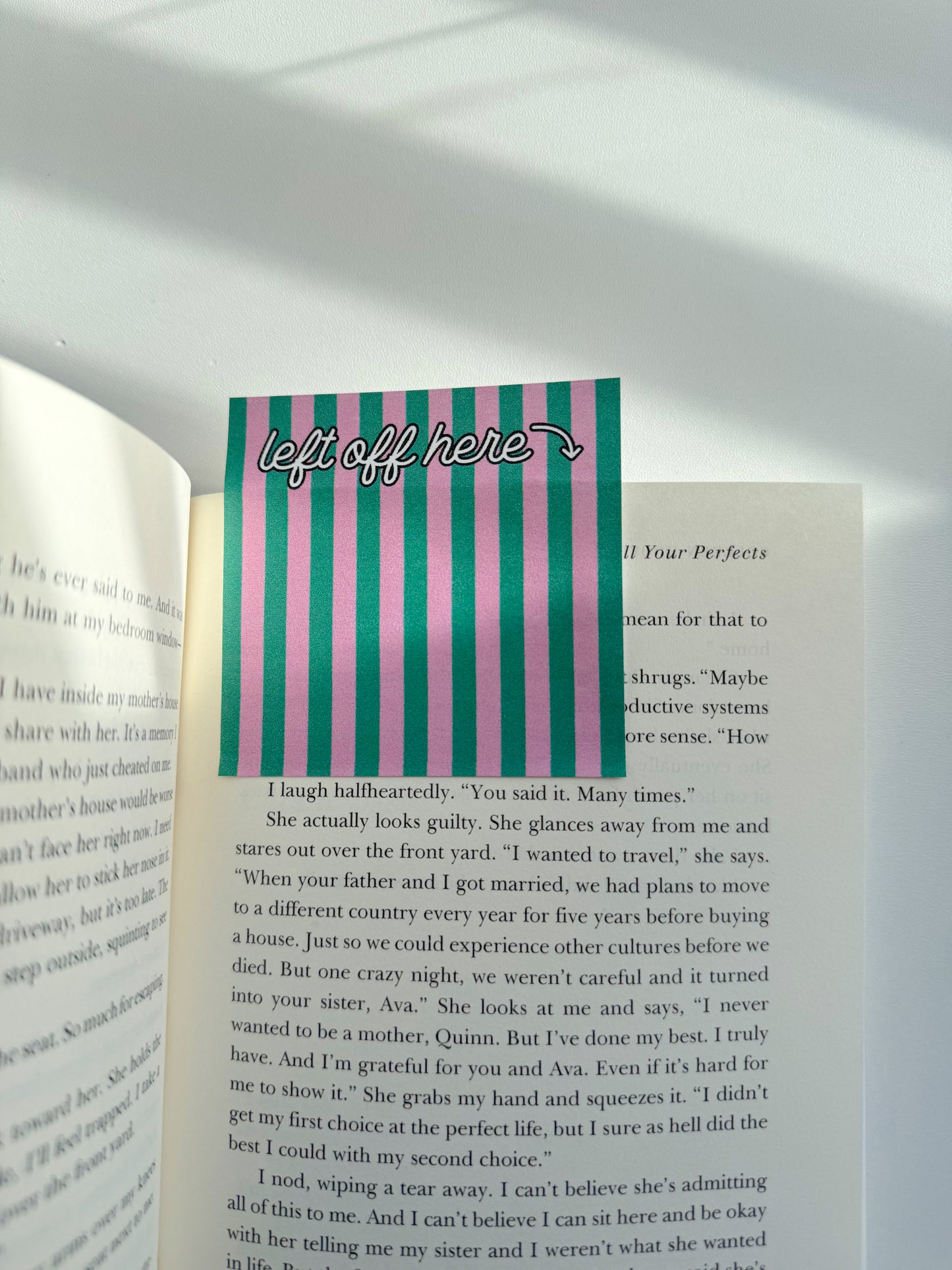 Striped Post It Note Bookmarks