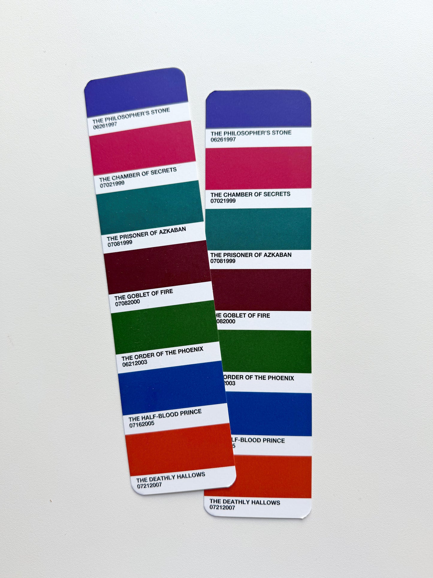 Harry Potter Color Swatch Bookmarks