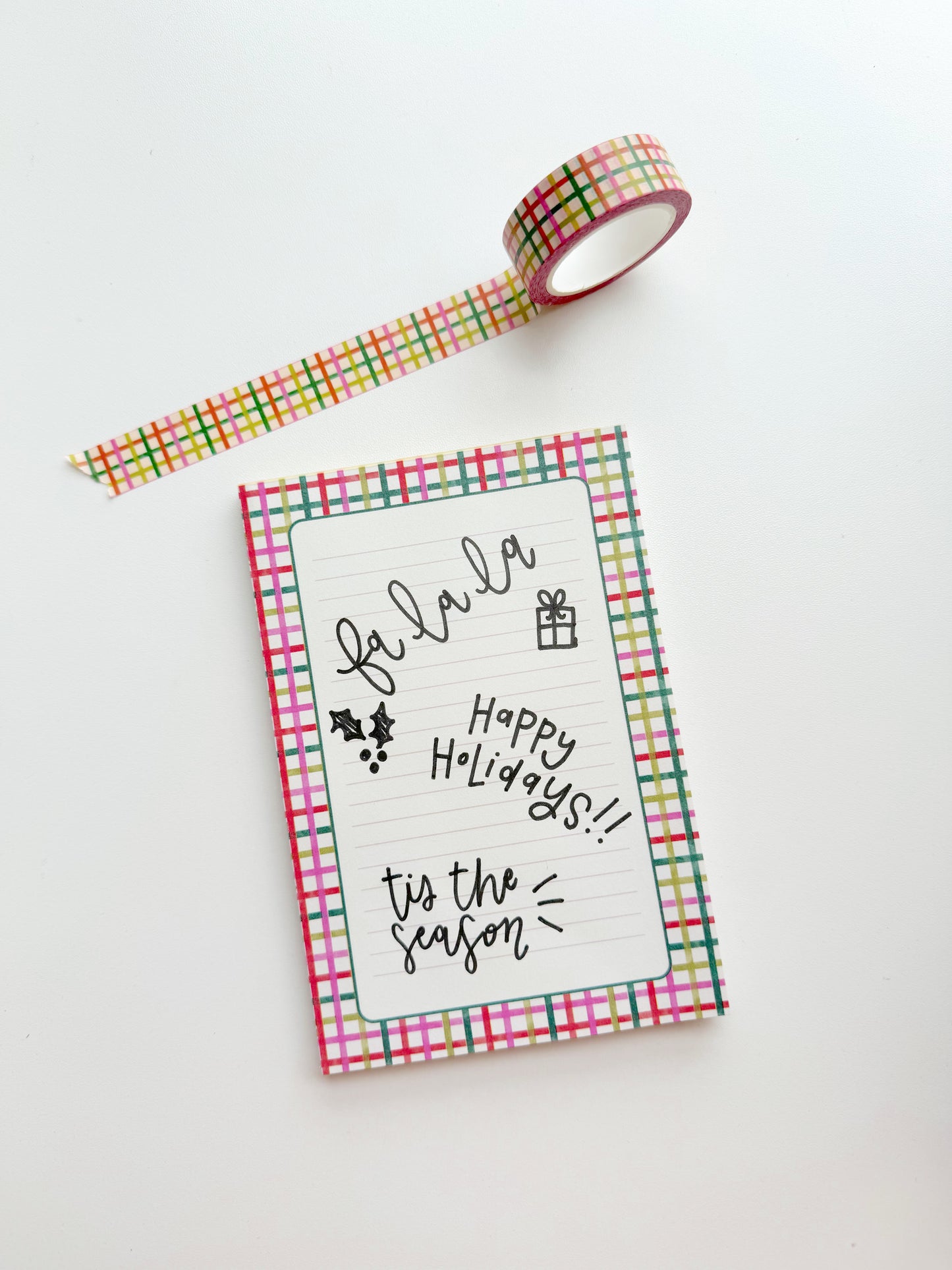 Holiday Plaid Lined Notepad