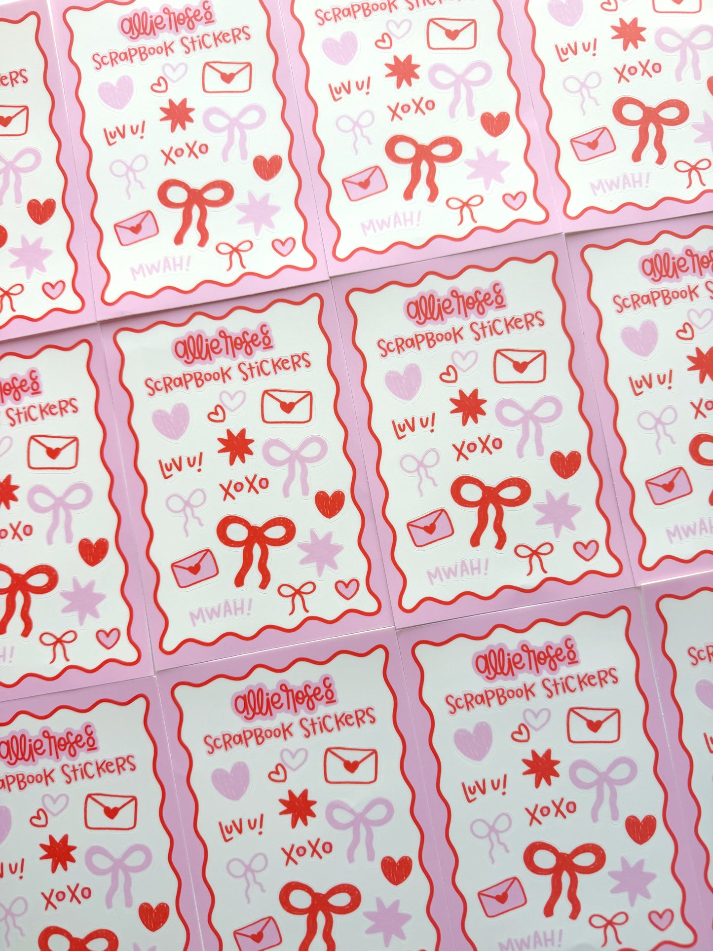 Pink & Red Scrapbook Stickers