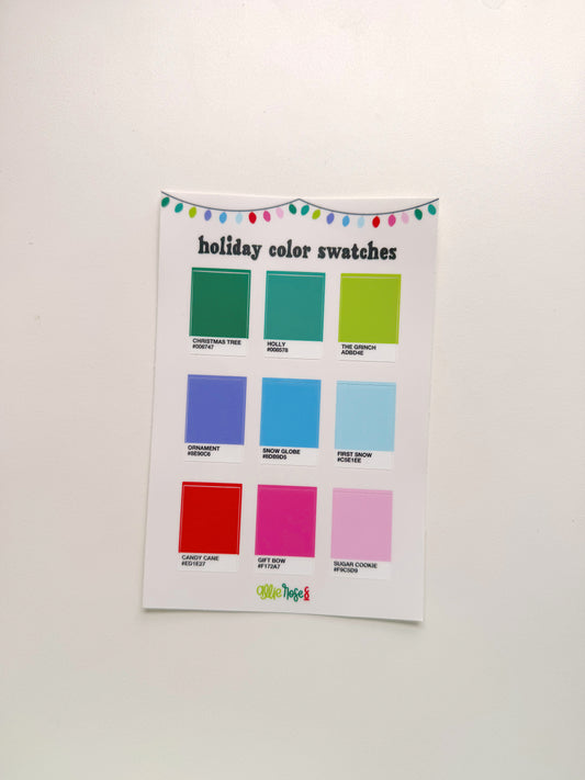 Holiday Color Swatch Sticker Sheet