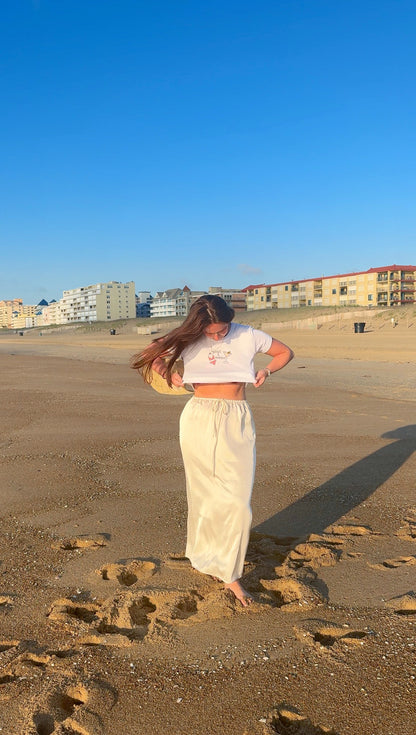 Bikinis & Martinis Ribbed Cropped Baby Tee